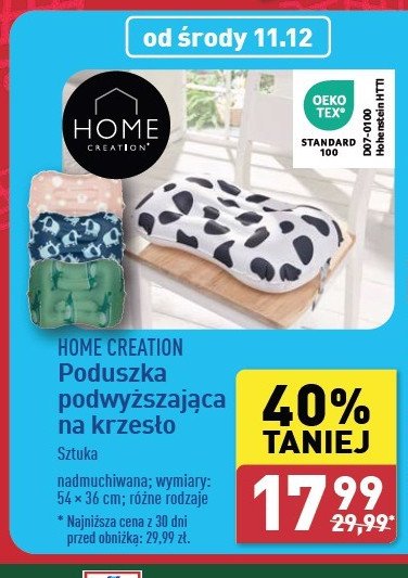 Poduszka podwyższająca na krzesło 54 x 36 cm Home creation promocja