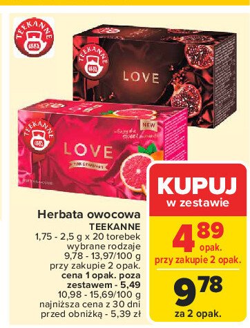 Herbata pomegranate Teekanne love promocja