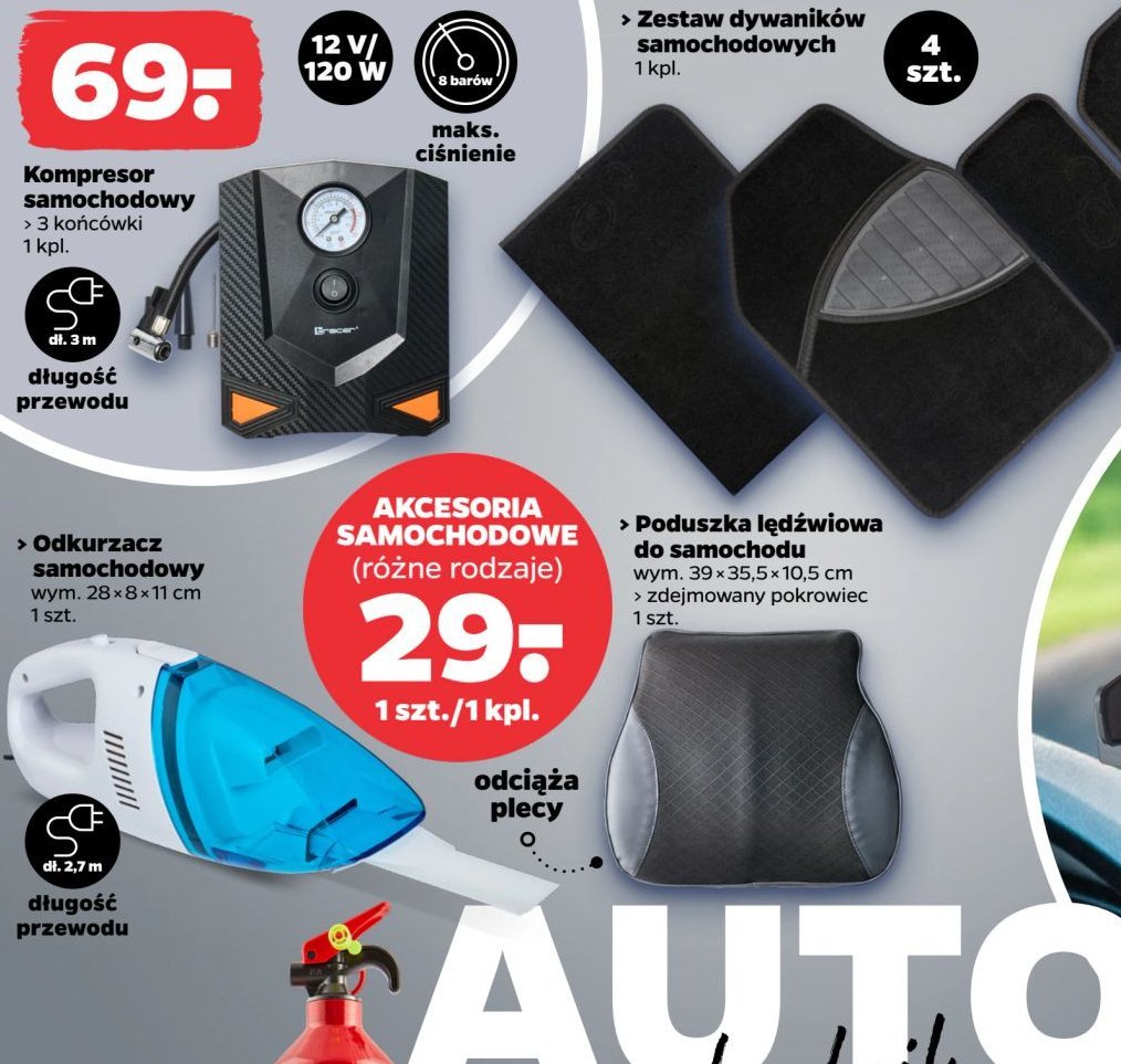 Dywaniki samochodowe Dynic promocja w Netto