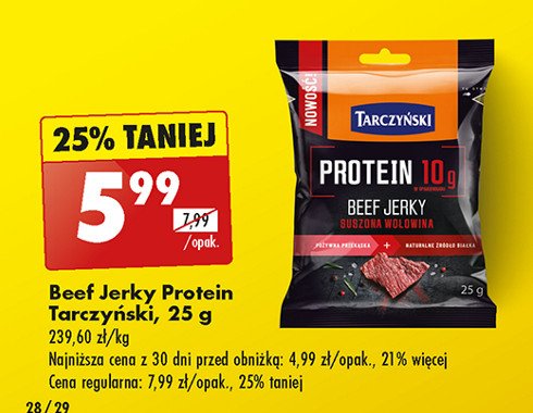 Suszona wołowina Tarczyński protein promocja w Biedronka