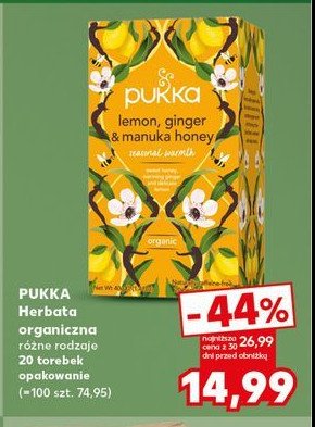 Herbata lemon ginger & manuka honey Pukka promocja w Kaufland