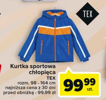Kurtka sportowa ch艂opi臋ca 98-164 cm Tex promocja