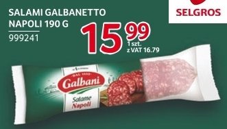 Salami Galbanetto Napoli 190 g promocja w Selgros