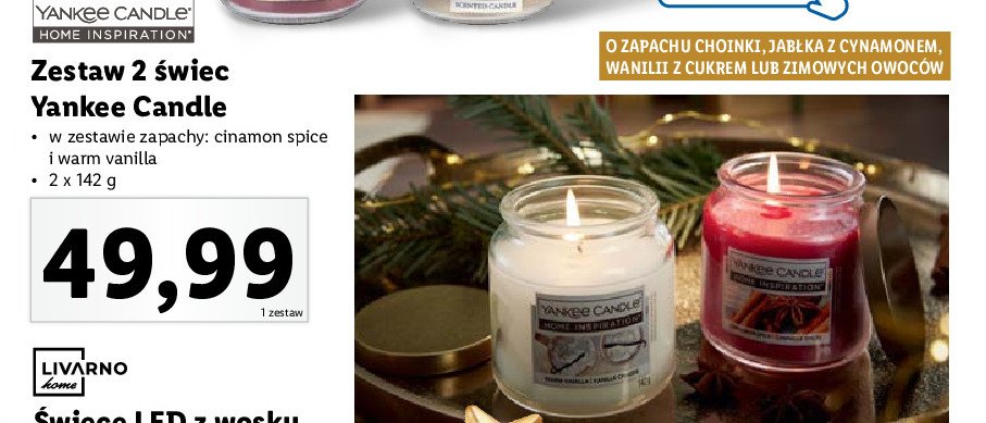 Komplet świec cinamon spice + warm vanilla YANKEE CANDLE promocja