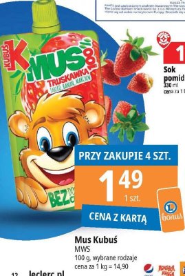 Mus jabłko-truskawka-marchew Kubuś baby promocja