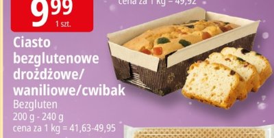 Ciasta bezglutenowe drożdżowe/waniliowe/ćwibak Bezgluten promocja w Leclerc