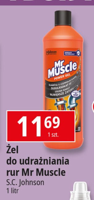 Żel do udrażniania rur Mr muscle promocja w Leclerc