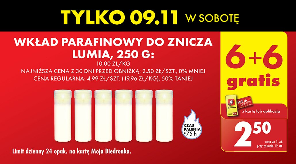 Wkład parafinowy 250 g 70 h Lumia promocja