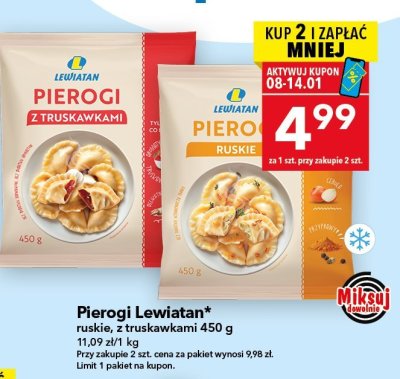 Pierogi z truskawkami Lewiatan promocja w LEWIATAN