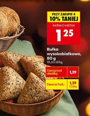 Bułka wysokobiałkowa, 80 g promocja w Biedronka