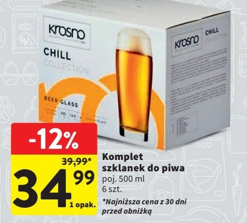 Komplet szklanek do piwa chill Krosno s.a. promocja