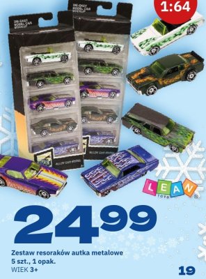 Zestaw resoraków autka metalowe LEAV, 5 szt., 1 opak. promocja w Twój Market