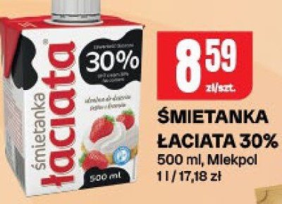 Śmietanka łaciata 30% Mlekpol promocja w Chorten