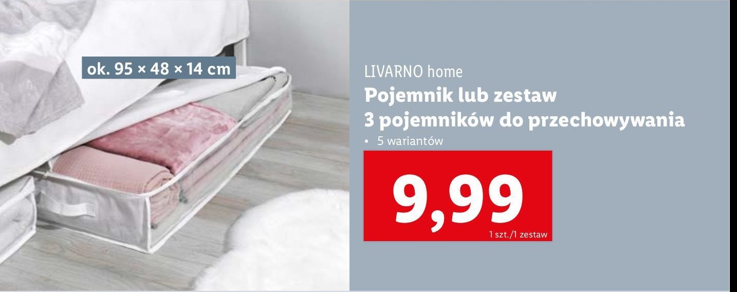 Pojemnik do przechowywania 95 x 48 x 14 cm promocja w Lidl