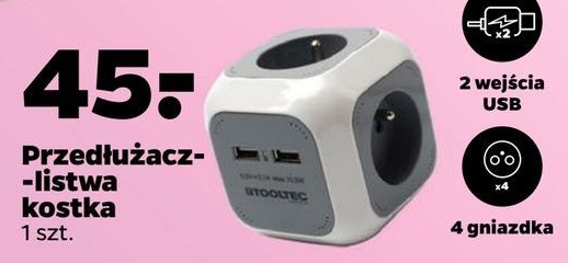 Przedłużacz kostka 4 gniazda promocja