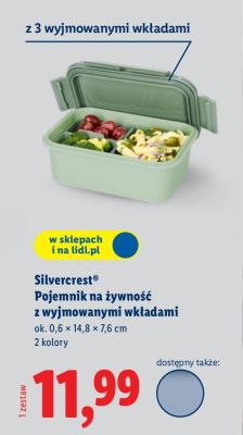 Pojemnik na żywność z wyjmowanymi wkładami promocja w Lidl