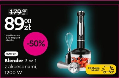 Blender 3 w 1 z akcesoriami, 1200 W promocja w Biedronka