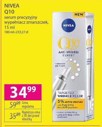 Precyzyjny wype艂niacz zmarszczek Nivea q10 promocja