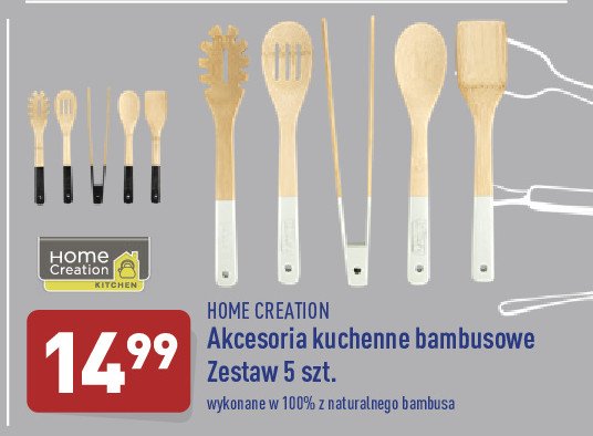 Akcesoria kuchenne bambusowe bia艂e HOME CREATION KITCHEN promocja
