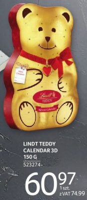 Czekolada LINDT TEDDY CALENDAR 3D 150 G promocja w Selgros