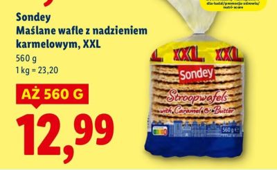 Maślane wafle z nadzieniem karmelowym, XXL promocja w Lidl