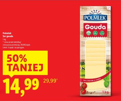 Ser gouda Polmlek promocja w Lidl