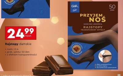 Rajstopy damskie Gatta x E.Wedel 50 DEN z efektem transparentności promocja w Biedronka