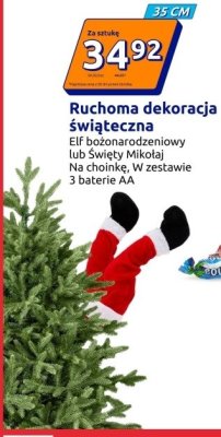 Ruchoma dekoracja świąteczna Święty Mikołaj 35 cm promocja w Action