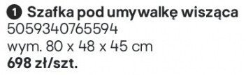 Szafka pod umywalkę wisząca promocja w Castorama