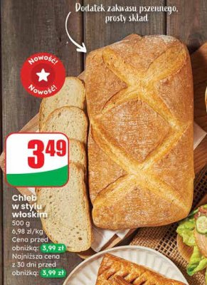 Chleb w stylu włoskim promocja w Dino
