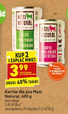Karma dla psa indyk i wołowina z batatami Maxi natural promocja