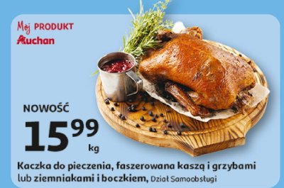 Kaczka do pieczenia, faszerowana kaszą i grzybami lub ziemniakami i boczkiem promocja w Auchan
