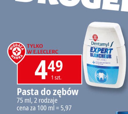 Pasta do zębów expert blancheur Wiodąca marka dentamyl promocja