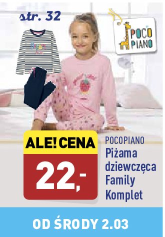 Piżama dziewczęca family Pocopiano promocja