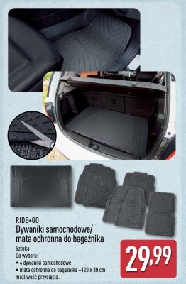 Dywaniki samochodowe/mata ochronna do bagażnika RIDE+GO promocja w Aldi