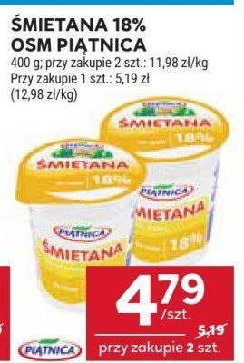 Śmietana 18% OSM Piątnica promocja w Stokrotka