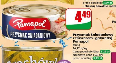 Przysmak śniadaniowy z tłuszczem i galaretką Pamapol promocja w Dino