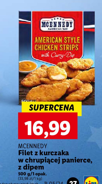 Filet z kurczaka strips + dip curry Mcennedy promocja