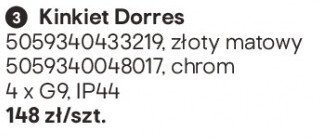 Kinkiet Dorres złoty matowy promocja w Castorama