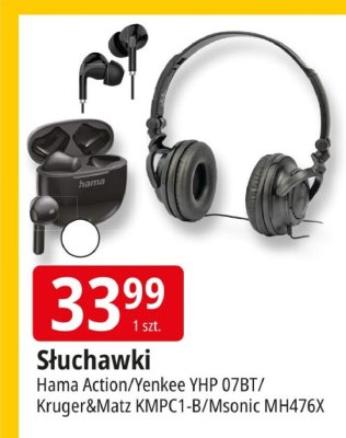 Słuchawki Hama Action/Lite YHP 07BT/Kruger&Matz KMPC1-B/Msonic MH476X promocja w Leclerc