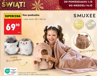 Koc-poduszka 150x100cm promocja w Biedronka