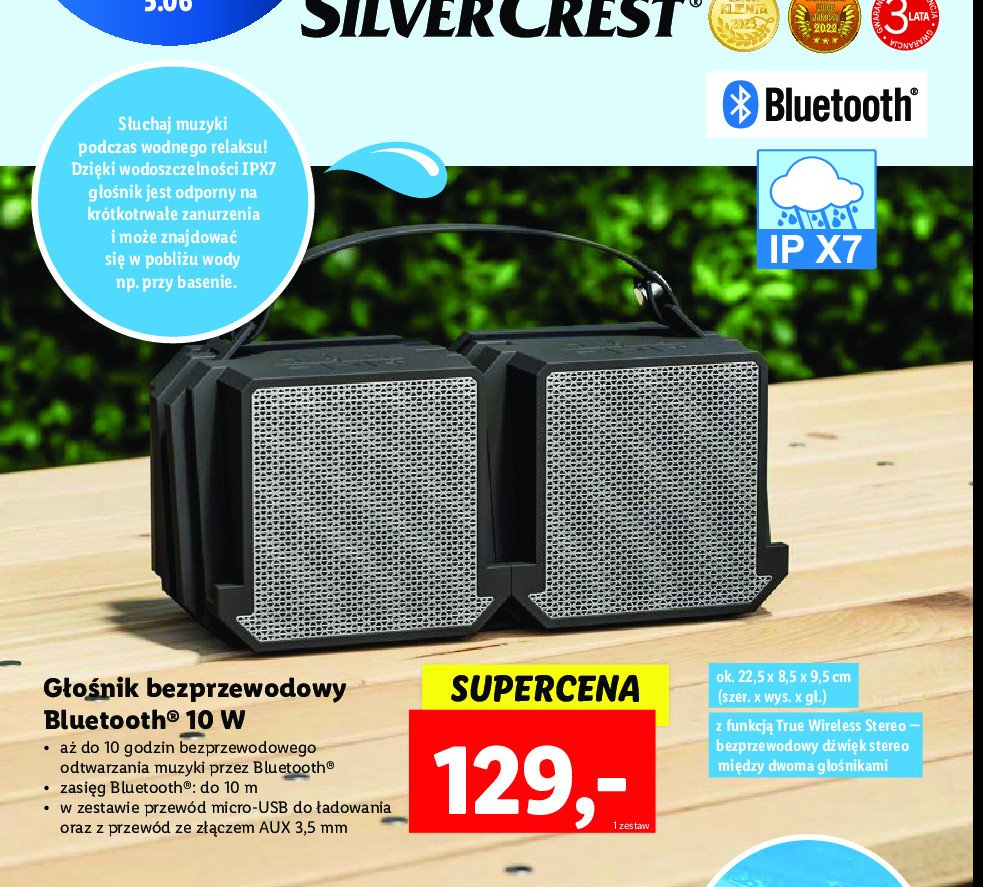 Głośnik bezprzewodowy bluetooth Silvercrest promocja