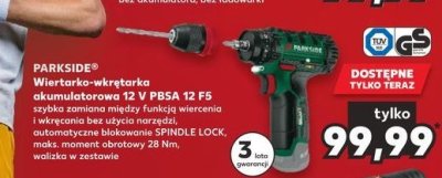 Wiertarko-wkrętarka akumulatorowa 12v pbsa 12 a1 Parkside promocja
