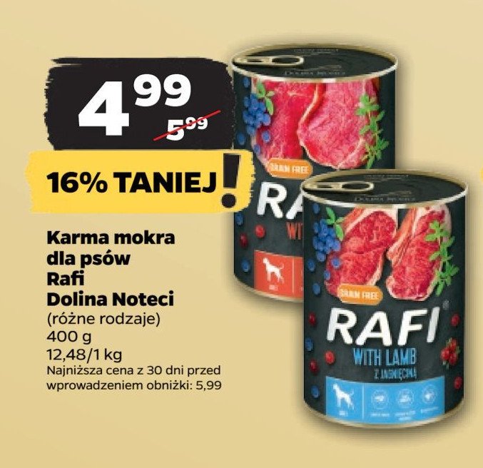 Karma dla psa z cielęciną Rafi promocja