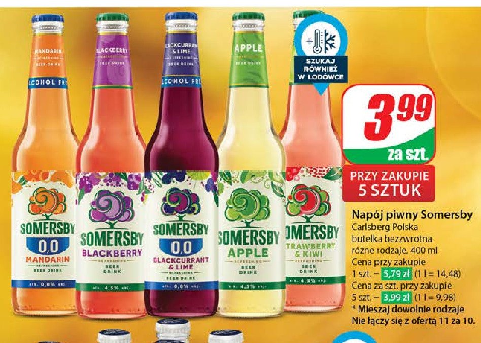 Piwo Somersby blackcurrant & lime promocja w Dino