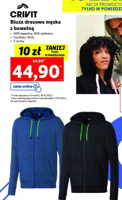 Bluza dresowa męska m-xl Crivit promocja