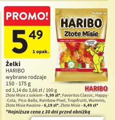 Żelki HARIBO wybrane rodzaje promocja w Intermarche
