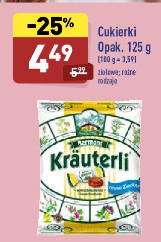 Cukierki ziołowe Bermont krauterli promocja