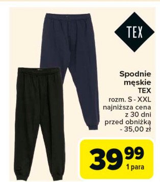 Spodnie męskie s-xxl Tex promocja w Carrefour Market