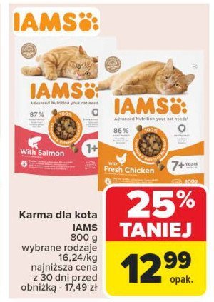 Karma dla psa łosoś północnoatlantycki i ryż Iams naturally promocja w Carrefour